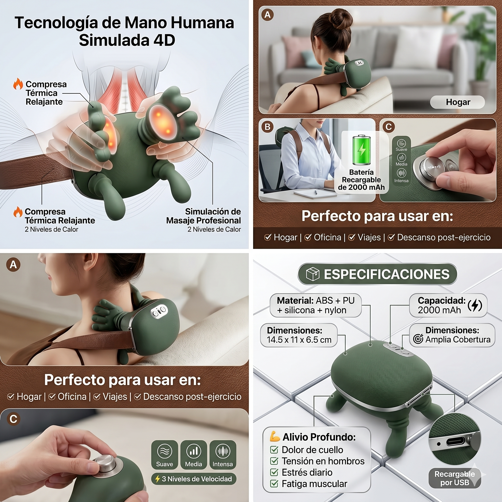 MASAJEADOR 4D TERMICO