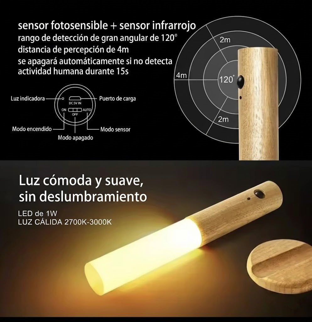 LAMPARA LED CON SENSOR DE MOVIMIENTO